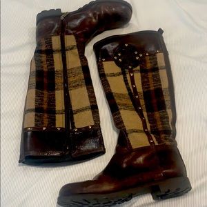 Tory Burch Boots (brown plaid)